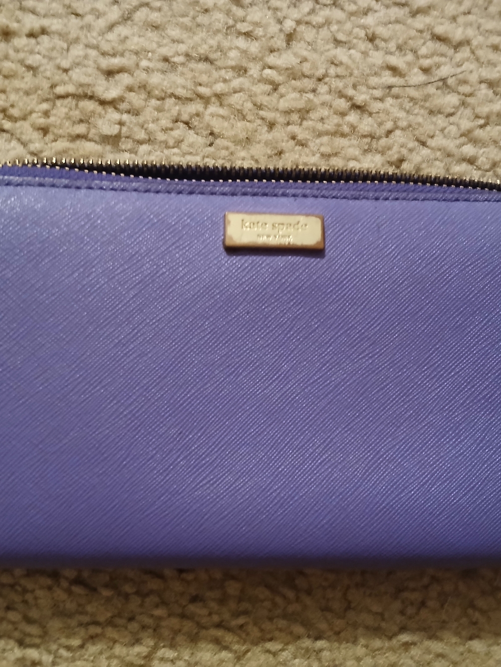 Kate Spade Lavender Saffiano Zip Wallet